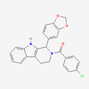 molecular formula C25H19ClN2O3 B10912837 [1-(1,3-benzodioxol-5-yl)-1,3,4,9-tetrahydro-2H-beta-carbolin-2-yl](4-chlorophenyl)methanone 