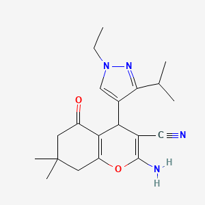 2-Amino-4-(1-ethyl-3-isopropyl-1H-pyrazol-4-yl)-7,7-dimethyl-5-oxo-5,6,7,8-tetrahydro-4H-chromene-3-carbonitrile