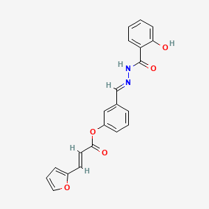 3-[(E)-{2-[(2-hydroxyphenyl)carbonyl]hydrazinylidene}methyl]phenyl (2E)-3-(furan-2-yl)prop-2-enoate