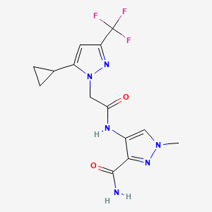 4-({[5-cyclopropyl-3-(trifluoromethyl)-1H-pyrazol-1-yl]acetyl}amino)-1-methyl-1H-pyrazole-3-carboxamide