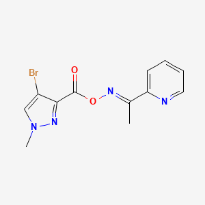 molecular formula C12H11BrN4O2 B10912871 (4-bromo-1-methyl-1H-pyrazol-3-yl)({[(1E)-1-(pyridin-2-yl)ethylidene]amino}oxy)methanone 