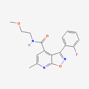 molecular formula C17H16FN3O3 B10912878 3-(2-fluorophenyl)-N-(2-methoxyethyl)-6-methyl[1,2]oxazolo[5,4-b]pyridine-4-carboxamide 