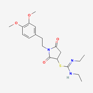 1-[2-(3,4-dimethoxyphenyl)ethyl]-2,5-dioxopyrrolidin-3-yl N,N'-diethylcarbamimidothioate