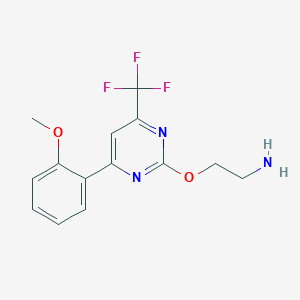 2-((4-(2-Methoxyphenyl)-6-(trifluoromethyl)pyrimidin-2-yl)oxy)ethan-1-amine