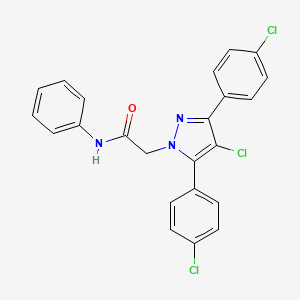 2-[4-chloro-3,5-bis(4-chlorophenyl)-1H-pyrazol-1-yl]-N-phenylacetamide