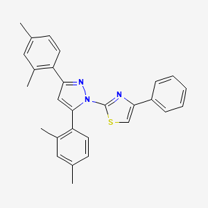 2-[3,5-bis(2,4-dimethylphenyl)-1H-pyrazol-1-yl]-4-phenyl-1,3-thiazole