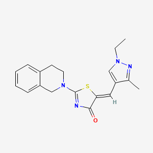 (5Z)-2-(3,4-dihydroisoquinolin-2(1H)-yl)-5-[(1-ethyl-3-methyl-1H-pyrazol-4-yl)methylidene]-1,3-thiazol-4(5H)-one