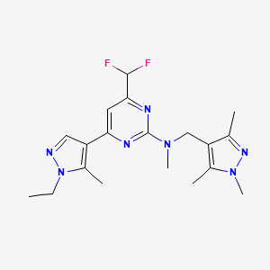 4-(difluoromethyl)-6-(1-ethyl-5-methyl-1H-pyrazol-4-yl)-N-methyl-N-[(1,3,5-trimethyl-1H-pyrazol-4-yl)methyl]pyrimidin-2-amine