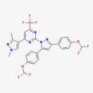 2-[3,5-Bis[4-(difluoromethoxy)phenyl]-1H-pyrazol-1-yl]-4-(1,3-dimethyl-1H-pyrazol-4-yl)-6-(trifluoromethyl)pyrimidine