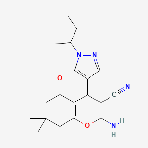 2-Amino-4-(1-(sec-butyl)-1H-pyrazol-4-yl)-7,7-dimethyl-5-oxo-5,6,7,8-tetrahydro-4H-chromene-3-carbonitrile