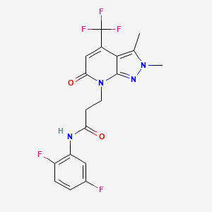 N-(2,5-difluorophenyl)-3-[2,3-dimethyl-6-oxo-4-(trifluoromethyl)-2,6-dihydro-7H-pyrazolo[3,4-b]pyridin-7-yl]propanamide