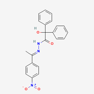 2-hydroxy-N'-[(1E)-1-(4-nitrophenyl)ethylidene]-2,2-diphenylacetohydrazide