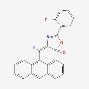 molecular formula C24H14FNO2 B10913121 (4E)-4-(anthracen-9-ylmethylidene)-2-(2-fluorophenyl)-1,3-oxazol-5(4H)-one 