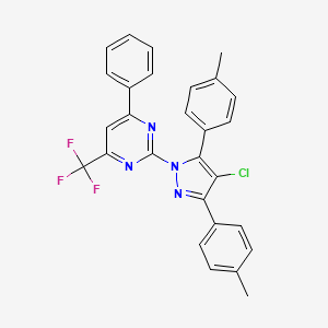 2-[4-chloro-3,5-bis(4-methylphenyl)-1H-pyrazol-1-yl]-4-phenyl-6-(trifluoromethyl)pyrimidine