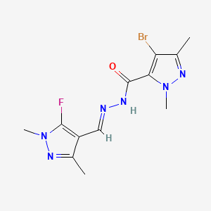 4-Bromo-N'-((5-fluoro-1,3-dimethyl-1H-pyrazol-4-yl)methylene)-1,3-dimethyl-1H-pyrazole-5-carbohydrazide