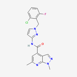 N-[1-(2-chloro-6-fluorobenzyl)-1H-pyrazol-3-yl]-1,6-dimethyl-1H-pyrazolo[3,4-b]pyridine-4-carboxamide