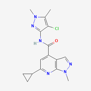 N-(4-chloro-1,5-dimethyl-1H-pyrazol-3-yl)-6-cyclopropyl-1-methyl-1H-pyrazolo[3,4-b]pyridine-4-carboxamide