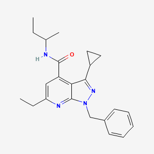 1-benzyl-N-(butan-2-yl)-3-cyclopropyl-6-ethyl-1H-pyrazolo[3,4-b]pyridine-4-carboxamide