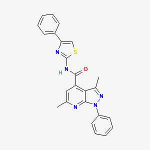 3,6-dimethyl-1-phenyl-N-(4-phenyl-1,3-thiazol-2-yl)-1H-pyrazolo[3,4-b]pyridine-4-carboxamide