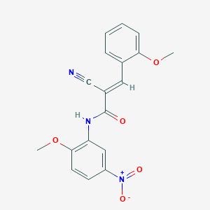 molecular formula C18H15N3O5 B10913221 (2E)-2-cyano-N-(2-methoxy-5-nitrophenyl)-3-(2-methoxyphenyl)prop-2-enamide 