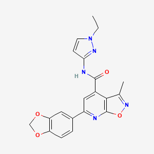 molecular formula C20H17N5O4 B10913243 6-(1,3-benzodioxol-5-yl)-N-(1-ethyl-1H-pyrazol-3-yl)-3-methyl[1,2]oxazolo[5,4-b]pyridine-4-carboxamide 