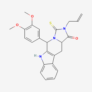 2-Allyl-5-(3,4-dimethoxyphenyl)-3-thioxo-2,3,5,6,11,11A-hexahydro-1H-imidazo[1,5-B]beta-carbolin-1-one