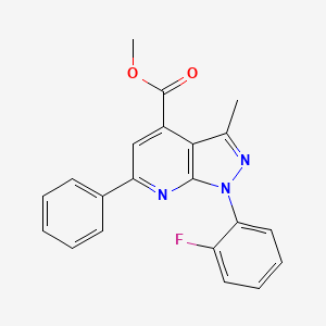 methyl 1-(2-fluorophenyl)-3-methyl-6-phenyl-1H-pyrazolo[3,4-b]pyridine-4-carboxylate