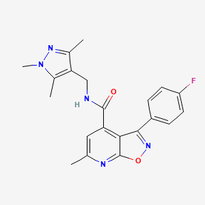 molecular formula C21H20FN5O2 B10913276 3-(4-fluorophenyl)-6-methyl-N-[(1,3,5-trimethyl-1H-pyrazol-4-yl)methyl][1,2]oxazolo[5,4-b]pyridine-4-carboxamide 