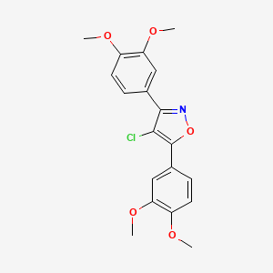 molecular formula C19H18ClNO5 B10913286 4-Chloro-3,5-bis(3,4-dimethoxyphenyl)-1,2-oxazole 