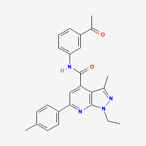 N-(3-acetylphenyl)-1-ethyl-3-methyl-6-(4-methylphenyl)-1H-pyrazolo[3,4-b]pyridine-4-carboxamide