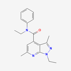 molecular formula C19H22N4O B10913348 N,1-diethyl-3,6-dimethyl-N-phenyl-1H-pyrazolo[3,4-b]pyridine-4-carboxamide 