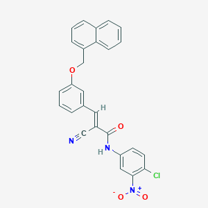 molecular formula C27H18ClN3O4 B10913357 (2E)-N-(4-chloro-3-nitrophenyl)-2-cyano-3-[3-(naphthalen-1-ylmethoxy)phenyl]prop-2-enamide 