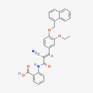 2-({(2E)-2-cyano-3-[3-ethoxy-4-(naphthalen-1-ylmethoxy)phenyl]prop-2-enoyl}amino)benzoic acid