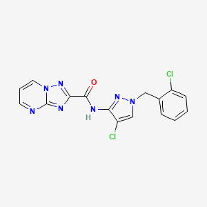 N-[4-chloro-1-(2-chlorobenzyl)-1H-pyrazol-3-yl][1,2,4]triazolo[1,5-a]pyrimidine-2-carboxamide