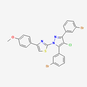 2-[3,5-bis(3-bromophenyl)-4-chloro-1H-pyrazol-1-yl]-4-(4-methoxyphenyl)-1,3-thiazole