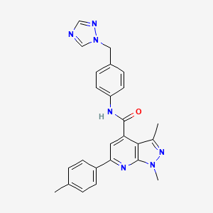 1,3-dimethyl-6-(4-methylphenyl)-N-[4-(1H-1,2,4-triazol-1-ylmethyl)phenyl]-1H-pyrazolo[3,4-b]pyridine-4-carboxamide