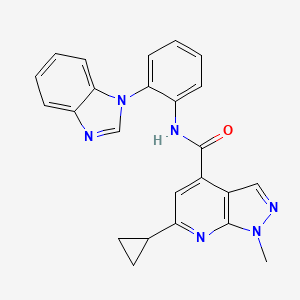 N-[2-(1H-benzimidazol-1-yl)phenyl]-6-cyclopropyl-1-methyl-1H-pyrazolo[3,4-b]pyridine-4-carboxamide