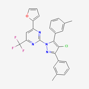 2-[4-chloro-3,5-bis(3-methylphenyl)-1H-pyrazol-1-yl]-4-(furan-2-yl)-6-(trifluoromethyl)pyrimidine