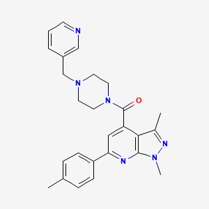 [1,3-dimethyl-6-(4-methylphenyl)-1H-pyrazolo[3,4-b]pyridin-4-yl][4-(pyridin-3-ylmethyl)piperazin-1-yl]methanone