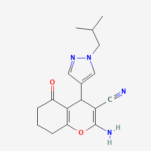 2-Amino-4-(1-isobutyl-1H-pyrazol-4-yl)-5-oxo-5,6,7,8-tetrahydro-4H-chromene-3-carbonitrile