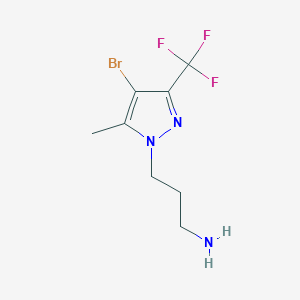 3-[4-bromo-5-methyl-3-(trifluoromethyl)-1H-pyrazol-1-yl]propan-1-amine