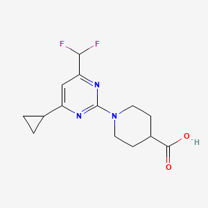 1-[4-Cyclopropyl-6-(difluoromethyl)pyrimidin-2-yl]piperidine-4-carboxylic acid