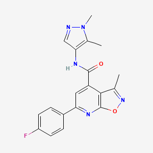 molecular formula C19H16FN5O2 B10913520 N-(1,5-dimethyl-1H-pyrazol-4-yl)-6-(4-fluorophenyl)-3-methyl[1,2]oxazolo[5,4-b]pyridine-4-carboxamide 