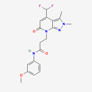 3-[4-(difluoromethyl)-2,3-dimethyl-6-oxo-2,6-dihydro-7H-pyrazolo[3,4-b]pyridin-7-yl]-N-(3-methoxyphenyl)propanamide