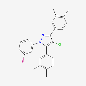 molecular formula C25H22ClFN2 B10913555 4-chloro-3,5-bis(3,4-dimethylphenyl)-1-(3-fluorophenyl)-1H-pyrazole 