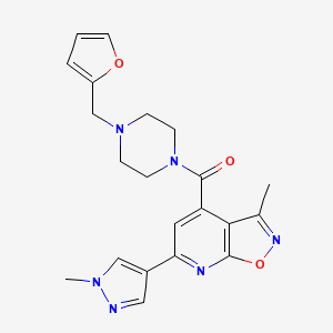 molecular formula C21H22N6O3 B10913562 [4-(furan-2-ylmethyl)piperazin-1-yl][3-methyl-6-(1-methyl-1H-pyrazol-4-yl)[1,2]oxazolo[5,4-b]pyridin-4-yl]methanone 