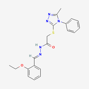 molecular formula C20H21N5O2S B10913586 N'-[(E)-(2-ethoxyphenyl)methylidene]-2-[(5-methyl-4-phenyl-4H-1,2,4-triazol-3-yl)sulfanyl]acetohydrazide 