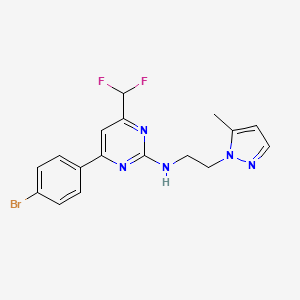 4-(4-bromophenyl)-6-(difluoromethyl)-N-[2-(5-methyl-1H-pyrazol-1-yl)ethyl]pyrimidin-2-amine