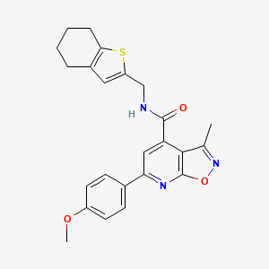 molecular formula C24H23N3O3S B10913597 6-(4-methoxyphenyl)-3-methyl-N-(4,5,6,7-tetrahydro-1-benzothiophen-2-ylmethyl)[1,2]oxazolo[5,4-b]pyridine-4-carboxamide 