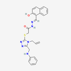 N'-[(E)-(2-hydroxynaphthalen-1-yl)methylidene]-2-({5-[(phenylamino)methyl]-4-(prop-2-en-1-yl)-4H-1,2,4-triazol-3-yl}sulfanyl)acetohydrazide